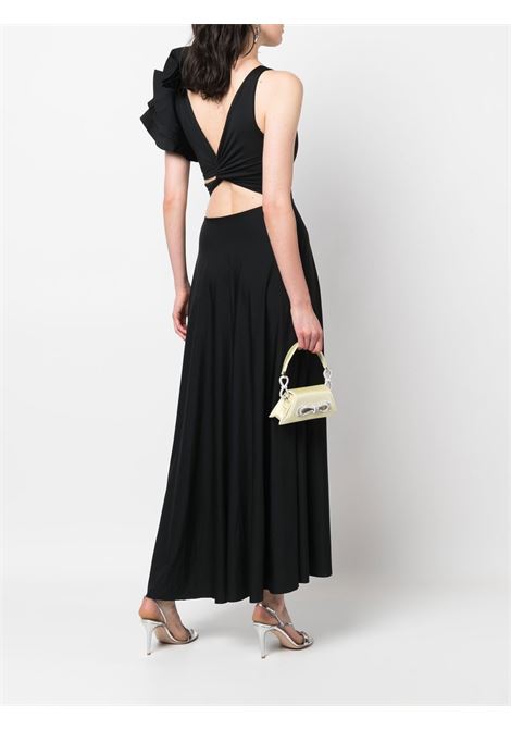 Black ruffle-detail maxi dress - MAYGEL CORONEL women MAYGEL CORONEL | VT009BLK